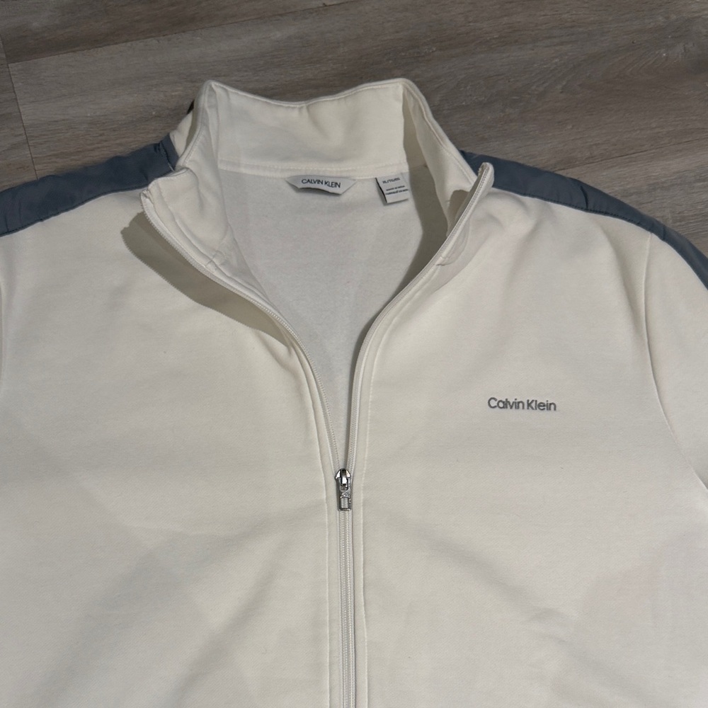 Calvin Klein White and Gray Track Jacket